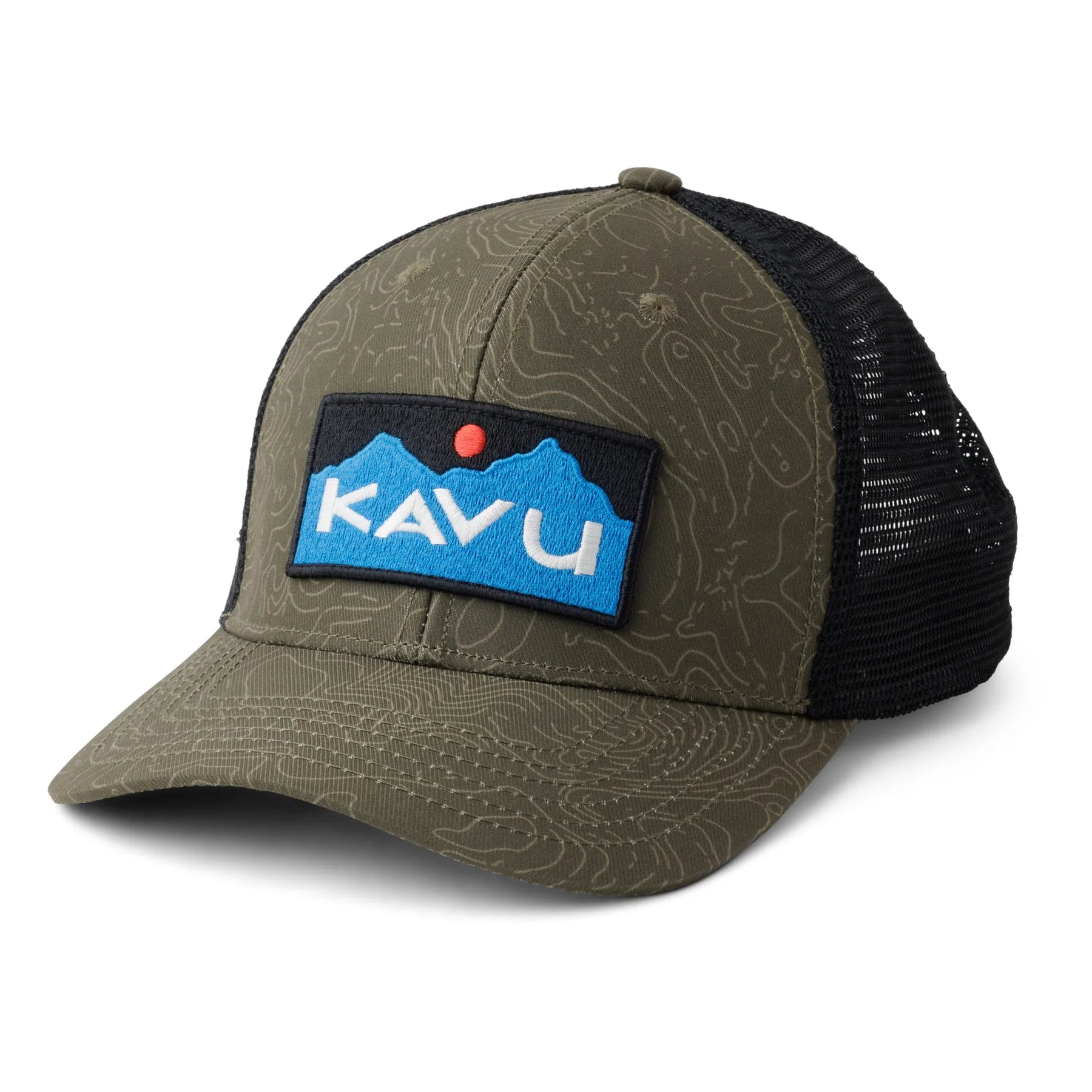 Kavu Above Standard Trucker Cap (Olive Topo)
