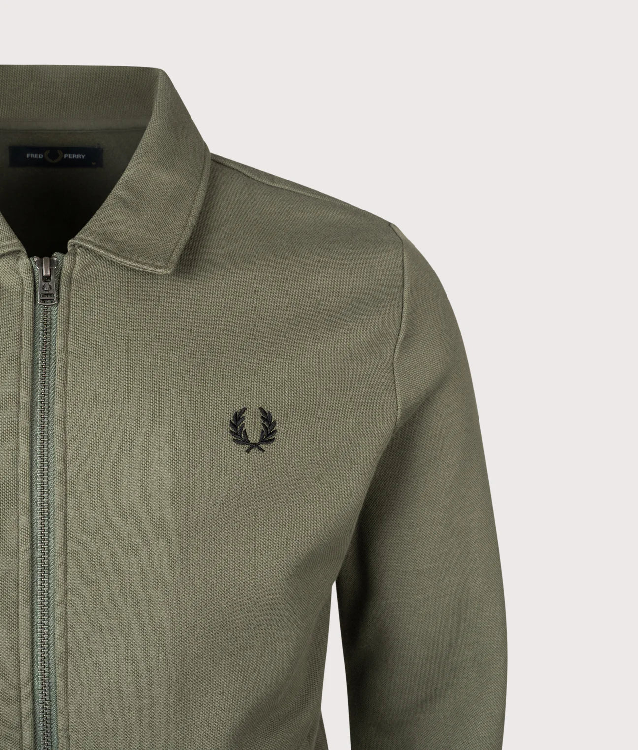 Fred Perry Zip Through Collared Sweatshirt (Laurel Wreath Green)