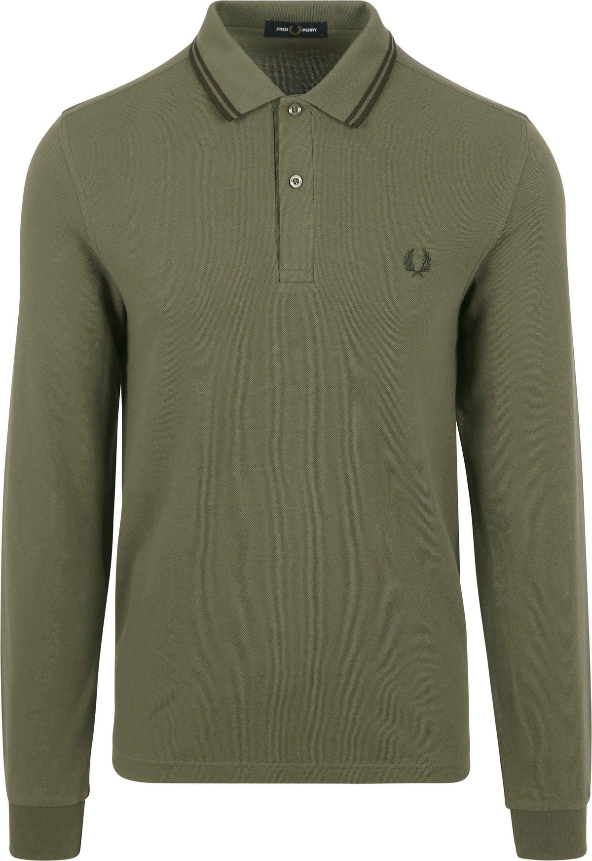 Fred Perry Long Sleeved Twin Tipped Polo Shirt (Laurel Wreath Green)