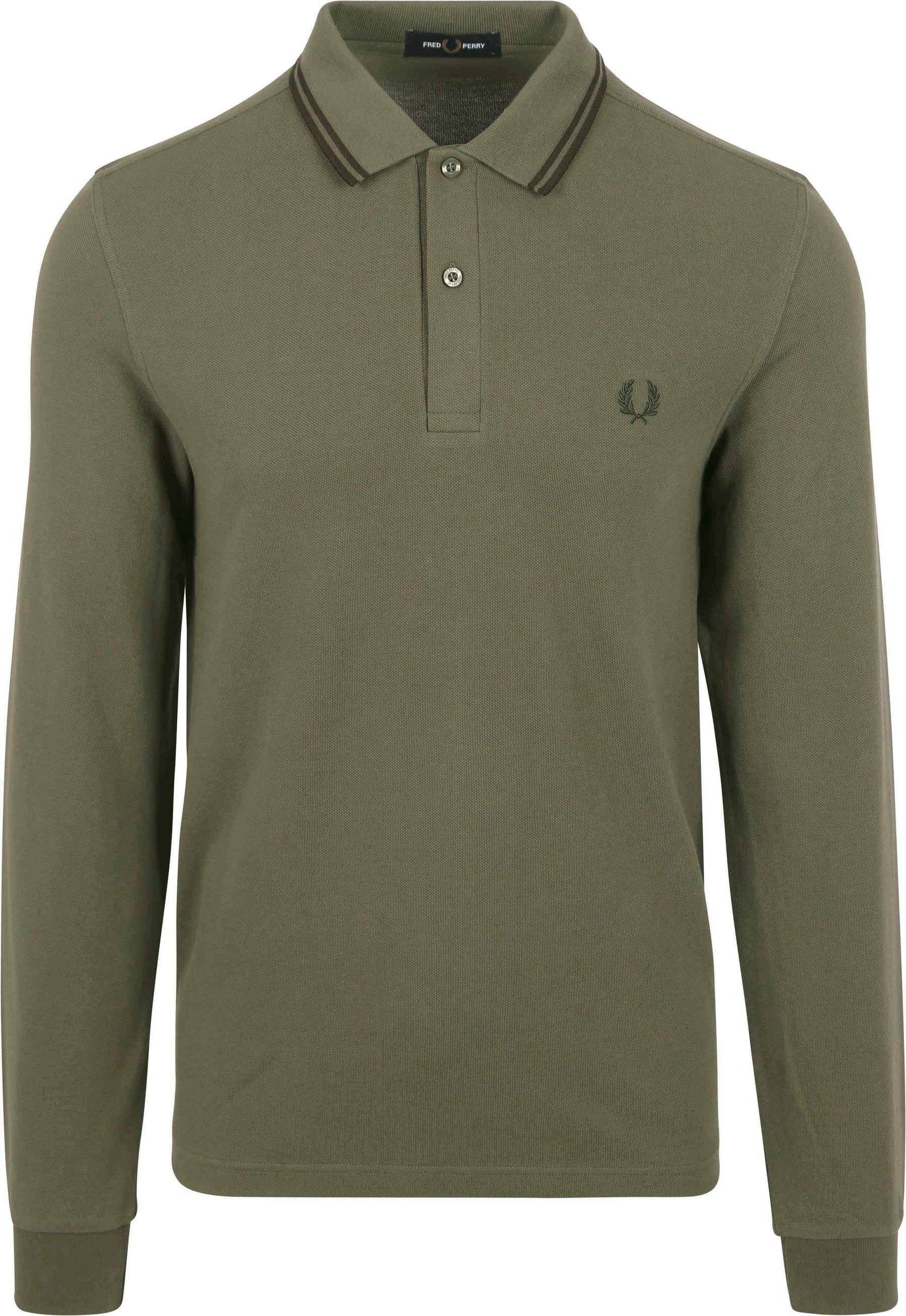 Fred Perry Long Sleeved Twin Tipped Polo Shirt (Laurel Wreath Green)