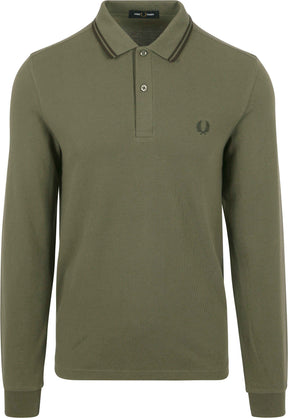 Fred Perry Long Sleeved Twin Tipped Polo Shirt (Laurel Wreath Green)