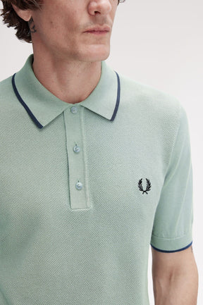 Fred Perry Pique Stitch Knitted Shirt (Bay Leaf)