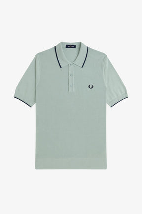 Fred Perry Pique Stitch Knitted Shirt (Bay Leaf)