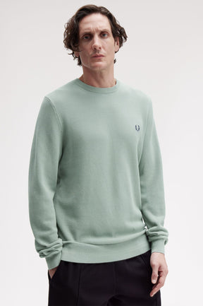 Fred Perry Pique Stitch Jumper (Bay Leaf)