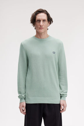 Fred Perry Pique Stitch Jumper (Bay Leaf)