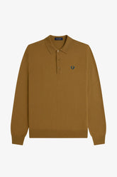 Fred Perry Classic Knitted Long Sleeved Shirt (Shaded Stone)
