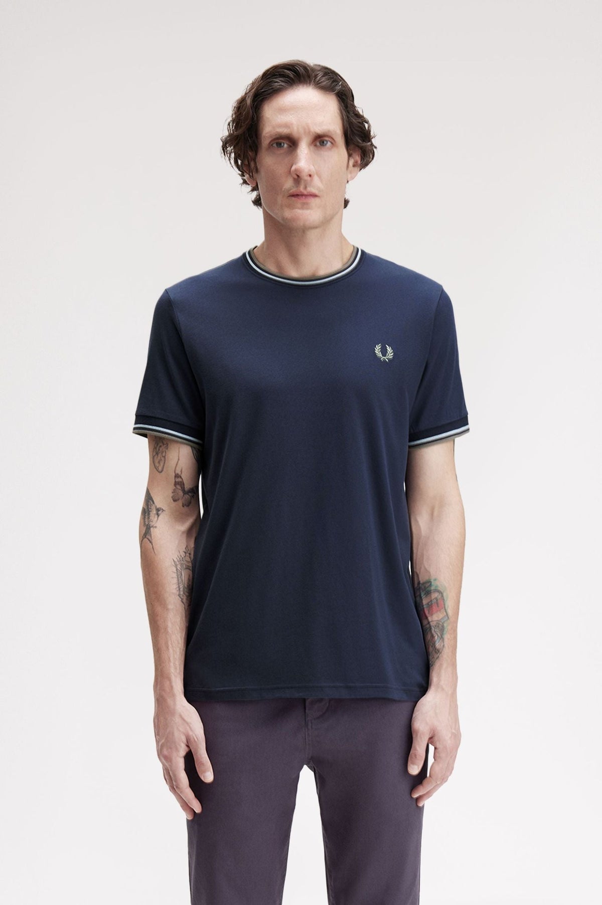 Fred Perry Twin Tipped T-Shirt (Dark Airforce)