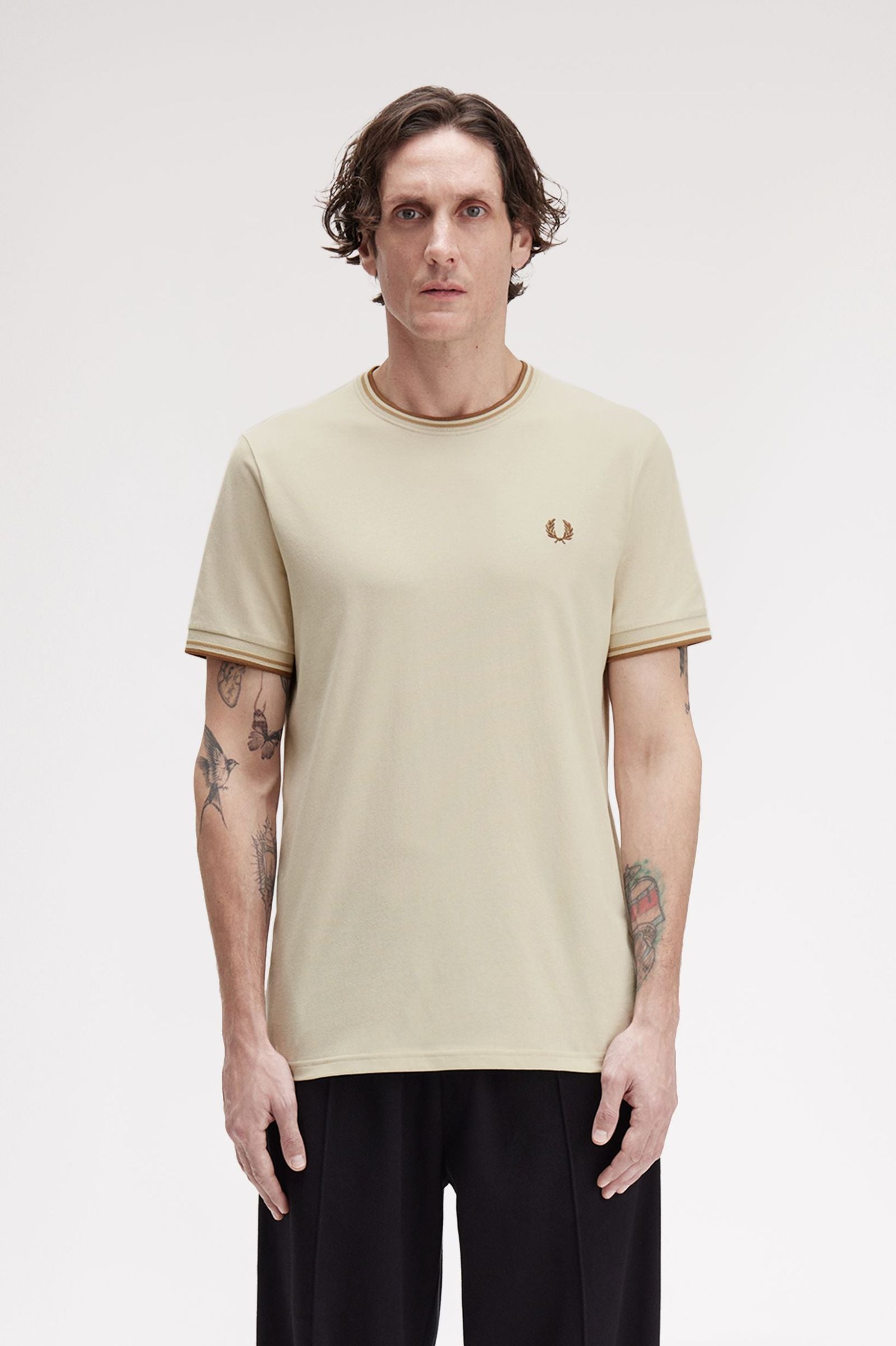 Fred Perry Twin Tipped T-Shirt (Oatmeal)
