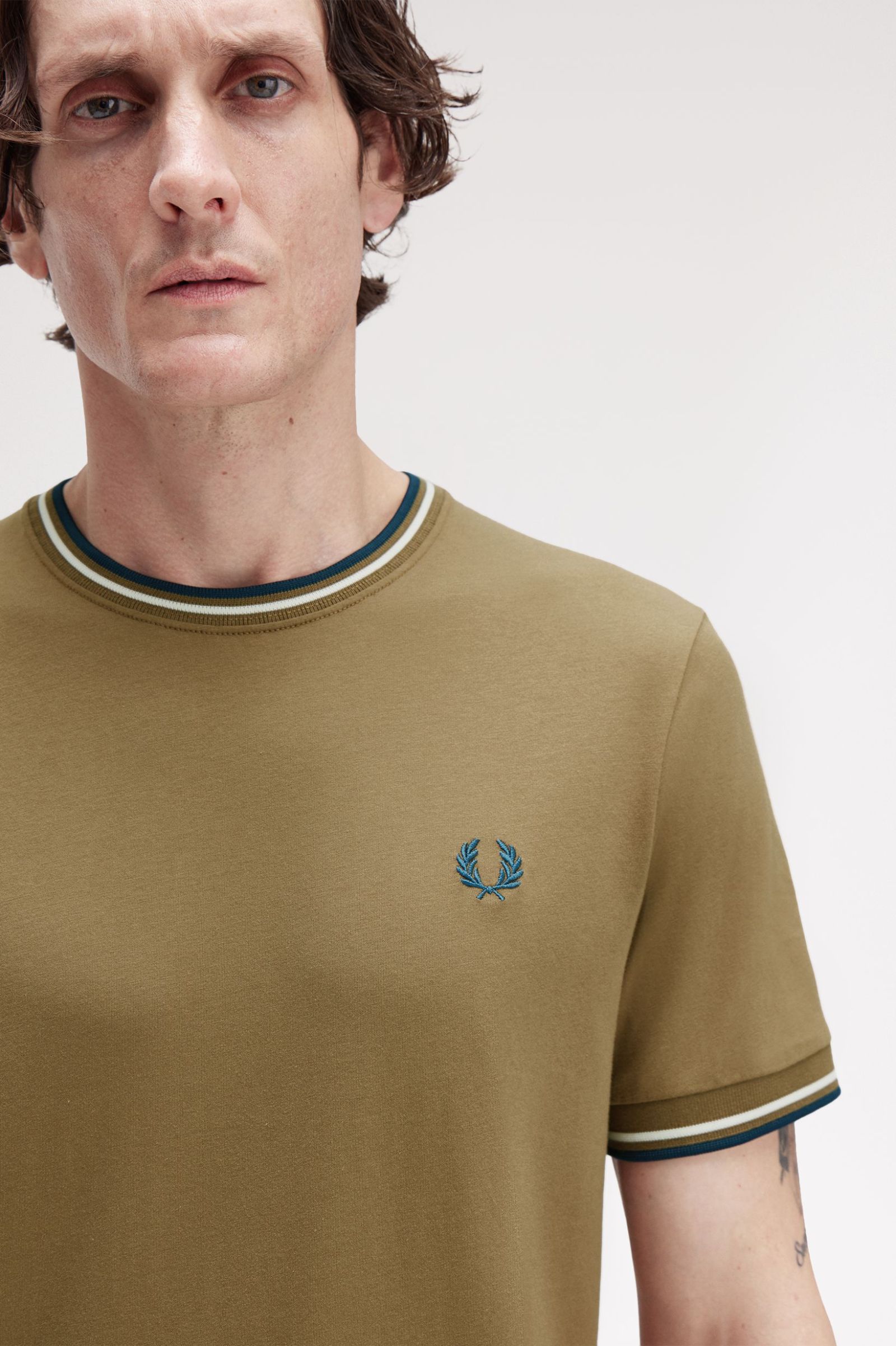 Fred Perry Twin Tipped T-Shirt (Shaded Stone)