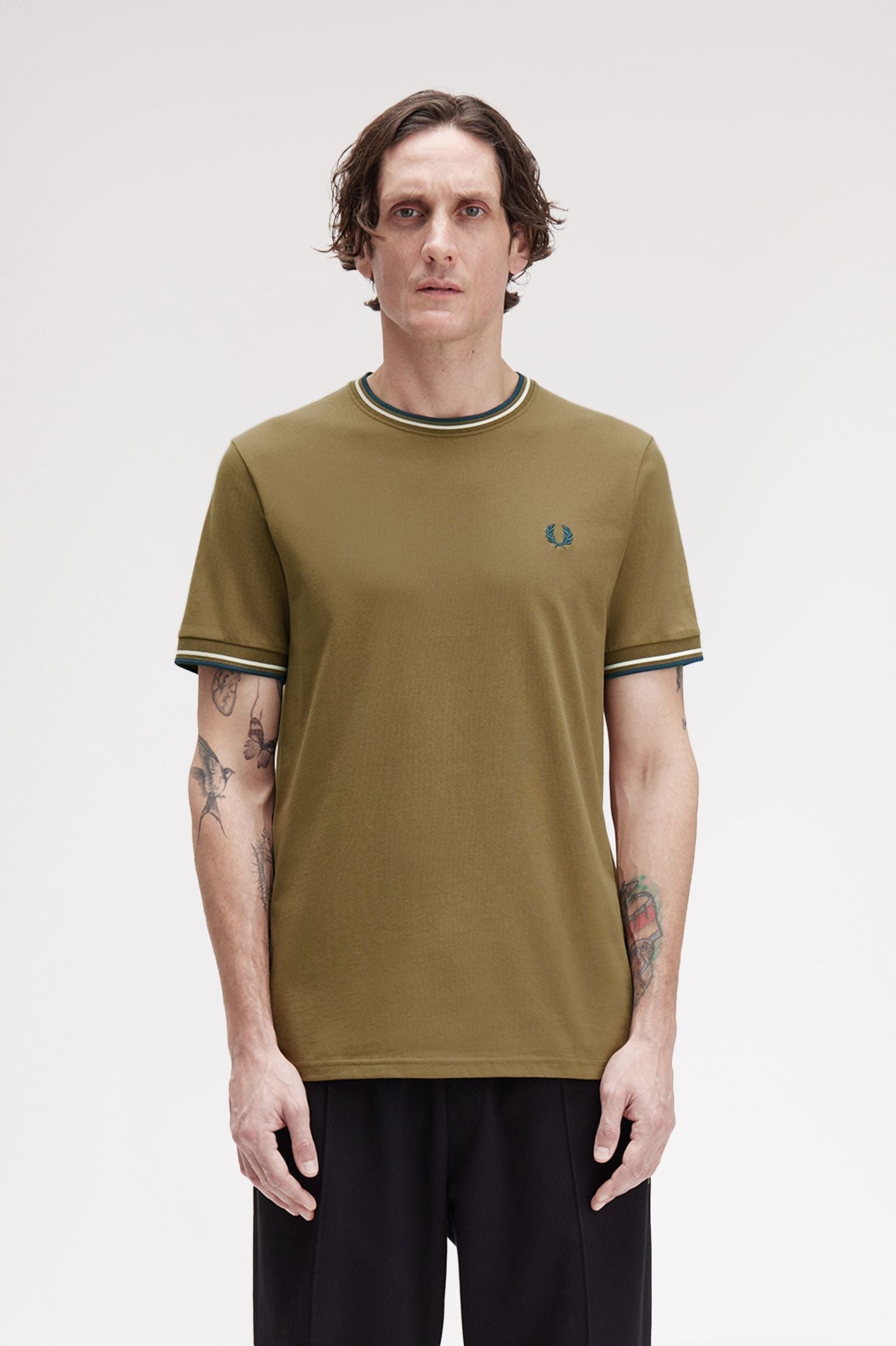 Fred Perry Twin Tipped T-Shirt (Shaded Stone)