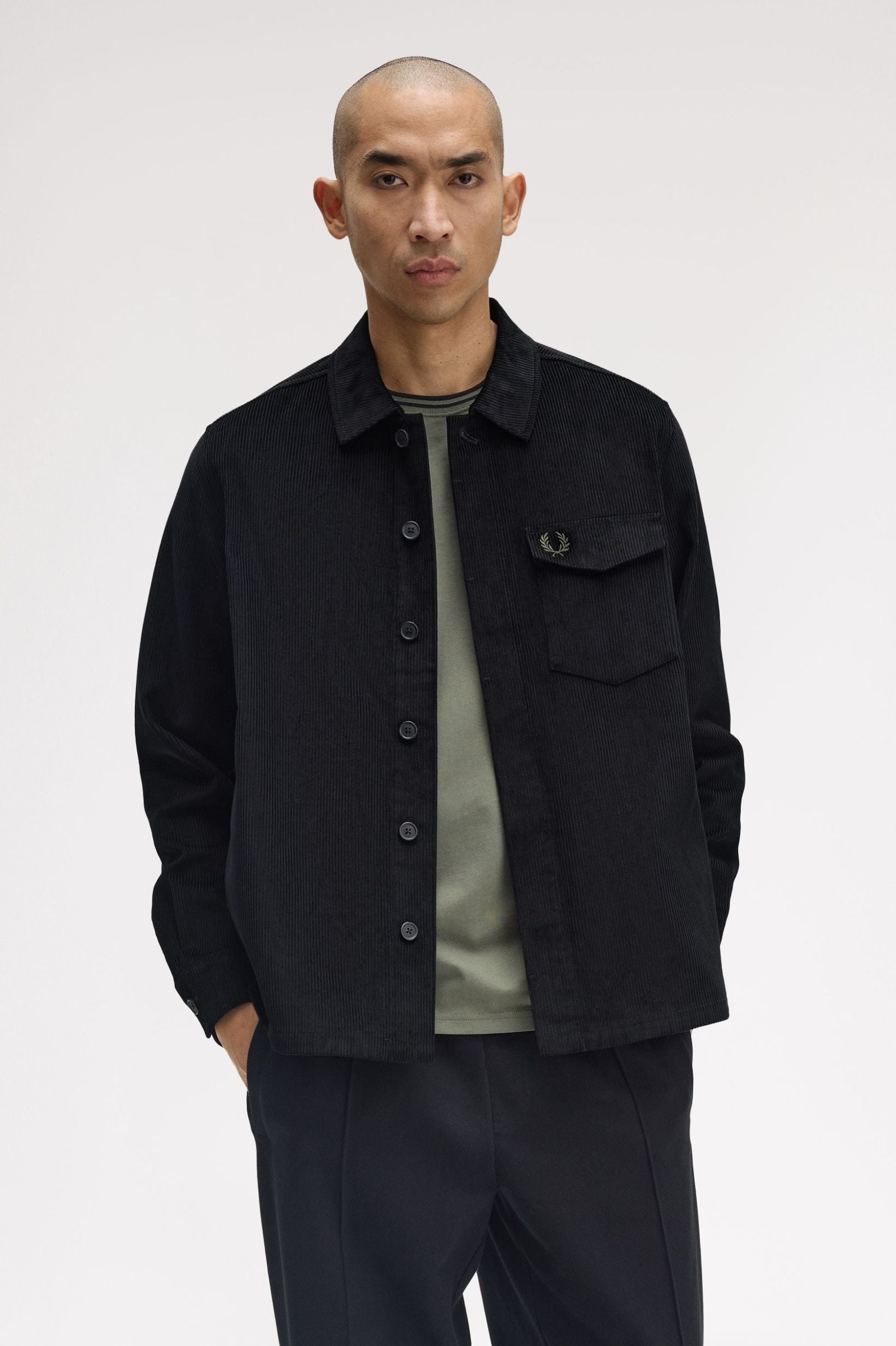 Fred Perry Corduroy Overshirt (Black)