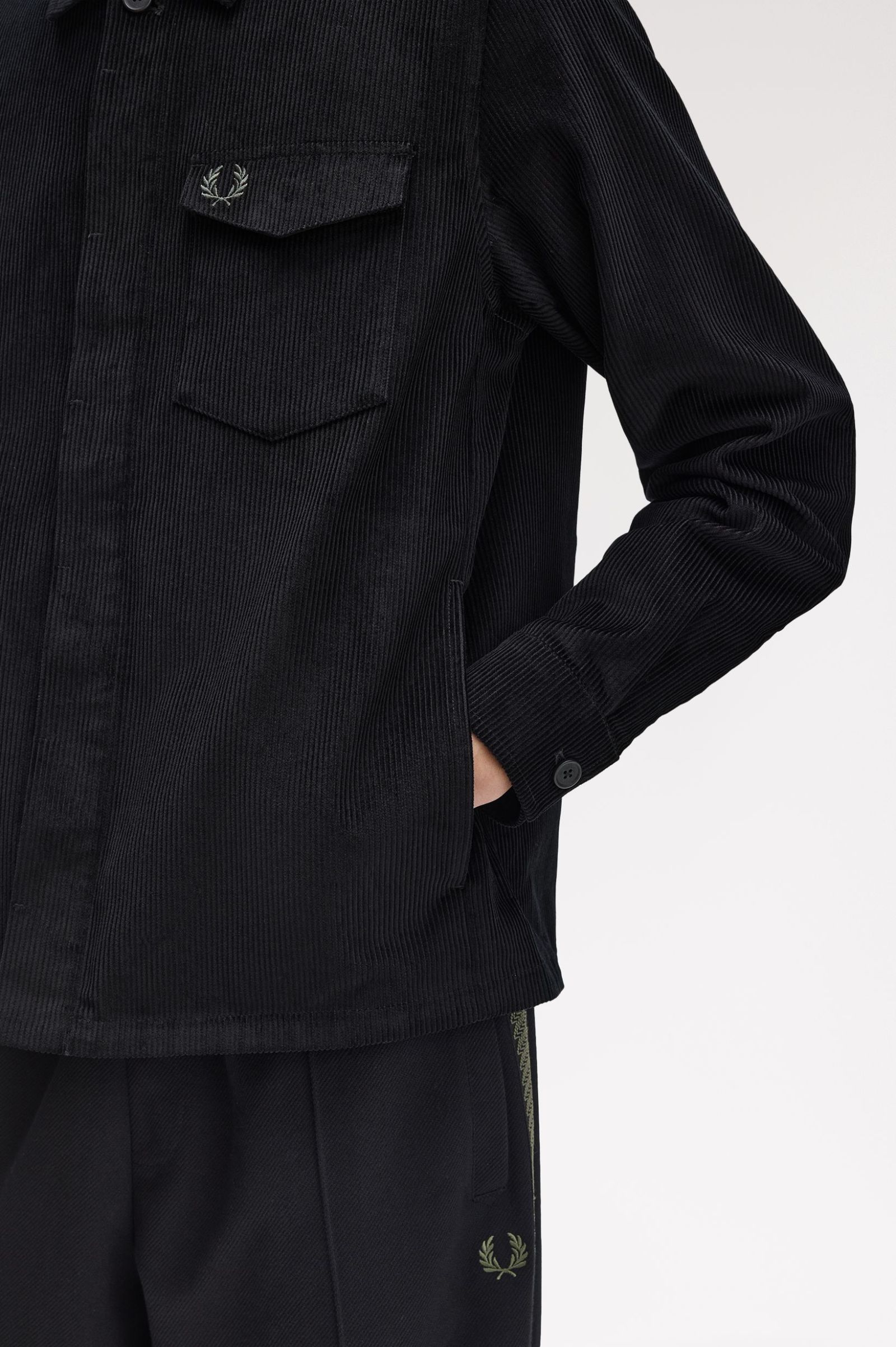 Fred Perry Corduroy Overshirt (Black)