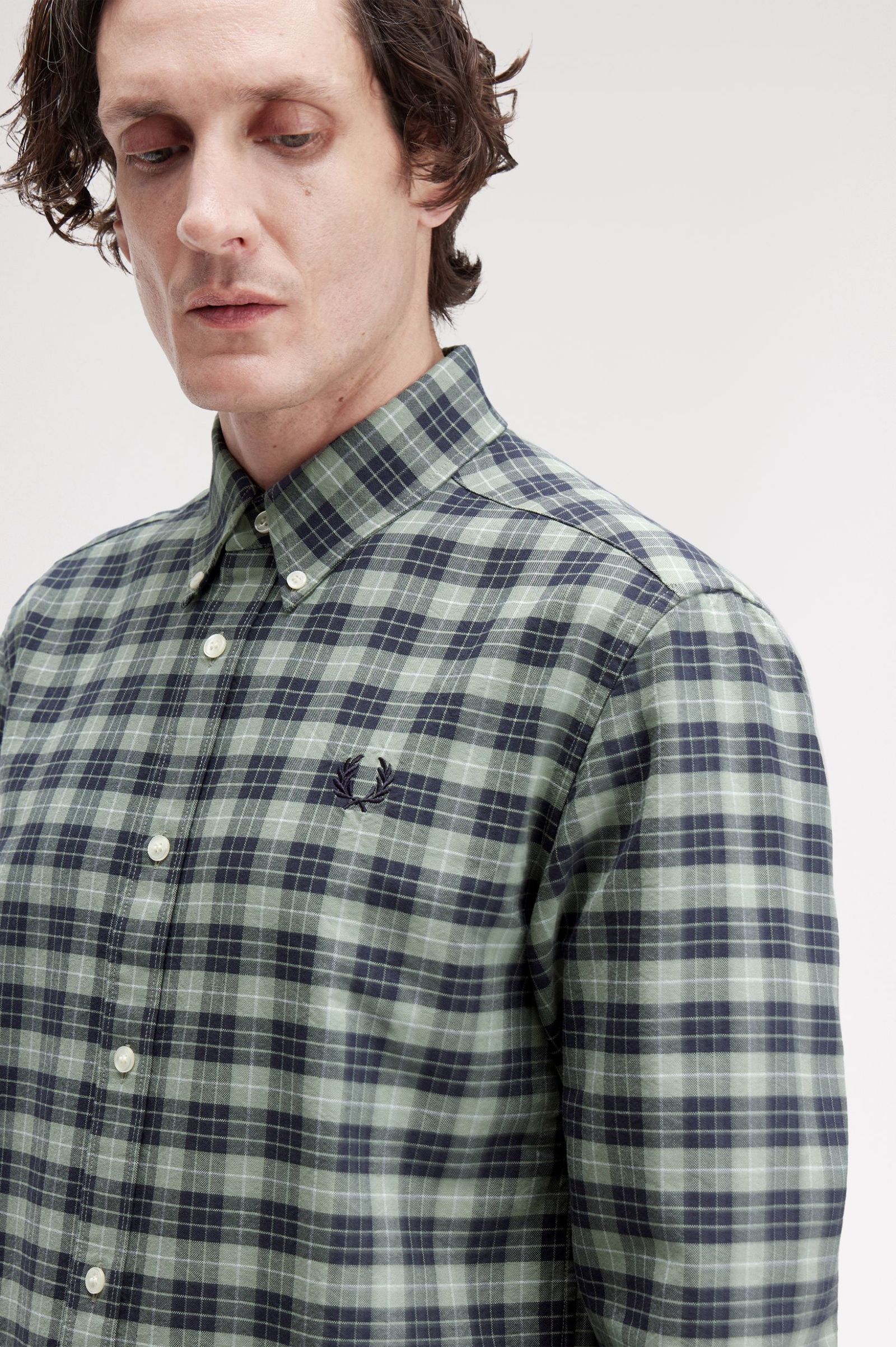 Fred Perry Tartan Oxford Shirt (Bay Leaf)