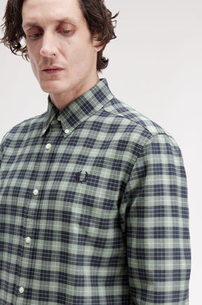Fred Perry Tartan Oxford Shirt (Bay Leaf)