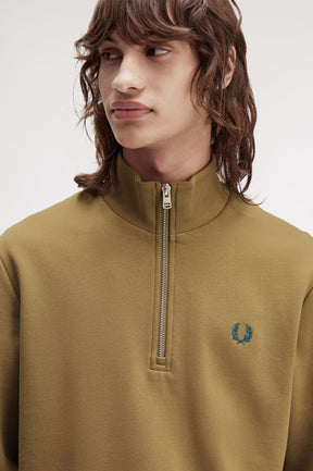 Fred Perry Half Zip Sweatshirt (Shaded Stone)