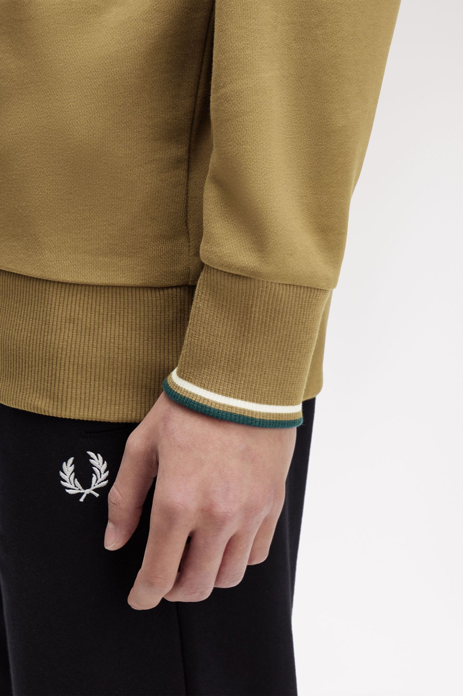 Fred Perry Half Zip Sweatshirt (Shaded Stone)