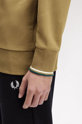 Fred Perry Half Zip Sweatshirt (Shaded Stone)