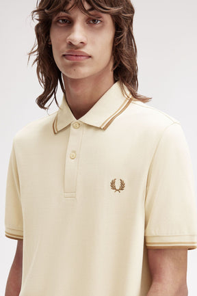 Fred Perry M3600 Twin Tipped Polo Shirt (Oatmeal)