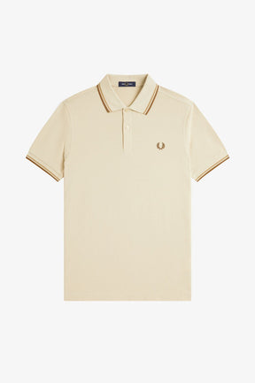 Fred Perry M3600 Twin Tipped Polo Shirt (Oatmeal)