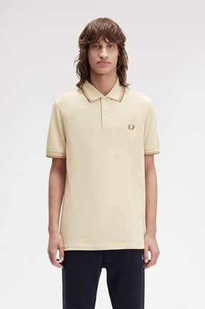 Fred Perry M3600 Twin Tipped Polo Shirt (Oatmeal)
