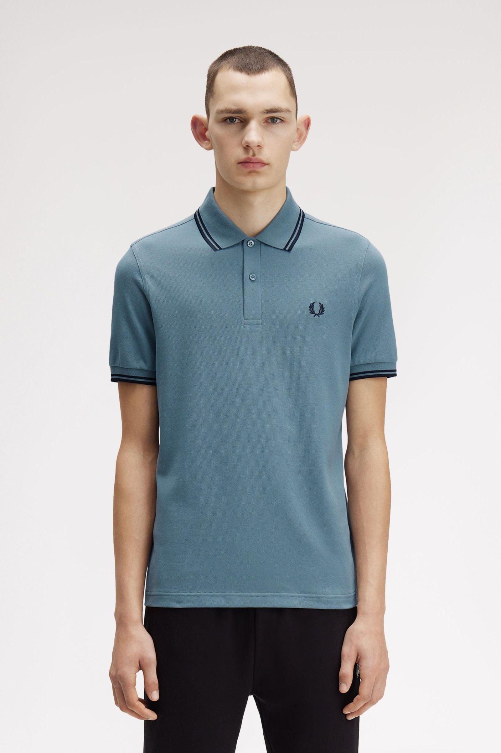 Fred Perry M3600 Twin Tipped Polo Shirt (Stockport Blue)