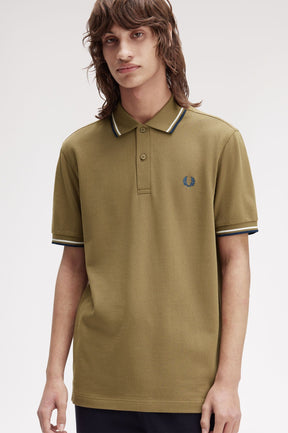 Fred Perry M3600 Twin Tipped Polo Shirt (Shaded Stone)