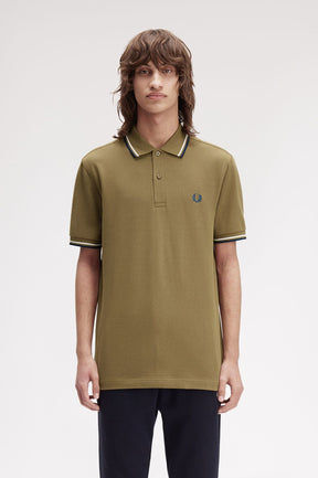 Fred Perry M3600 Twin Tipped Polo Shirt (Shaded Stone)