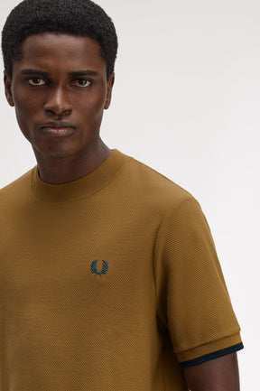 Fred Perry Tipped Cuff Pique Shirt (Shaded Stone)