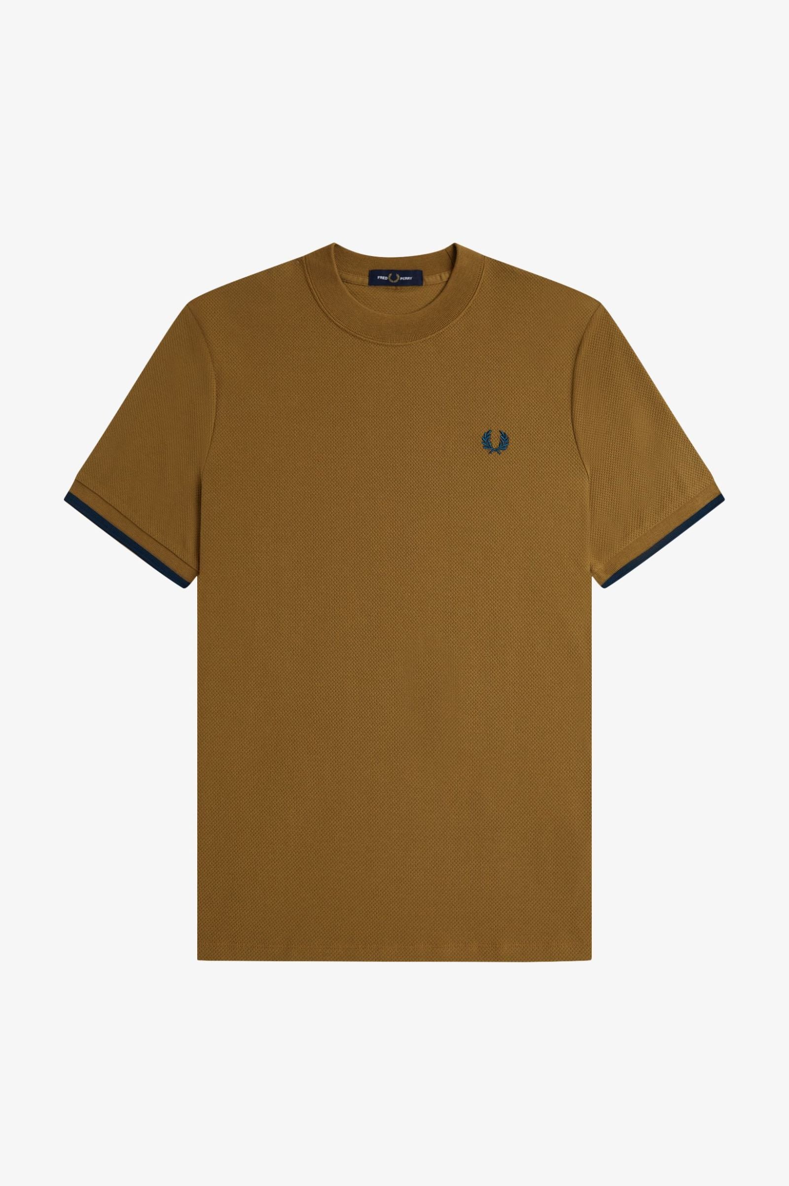 Fred Perry Tipped Cuff Pique Shirt (Shaded Stone)