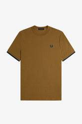Fred Perry Tipped Cuff Pique Shirt (Shaded Stone)
