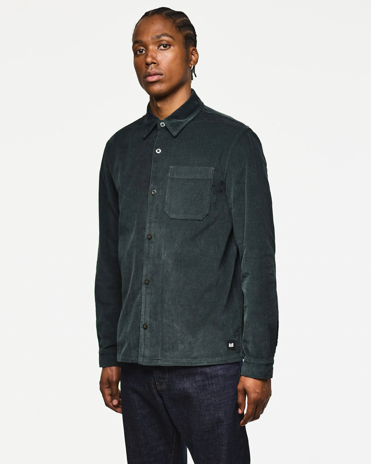 Weekend Offender Welch Cord Shirt (Black Forest Green)