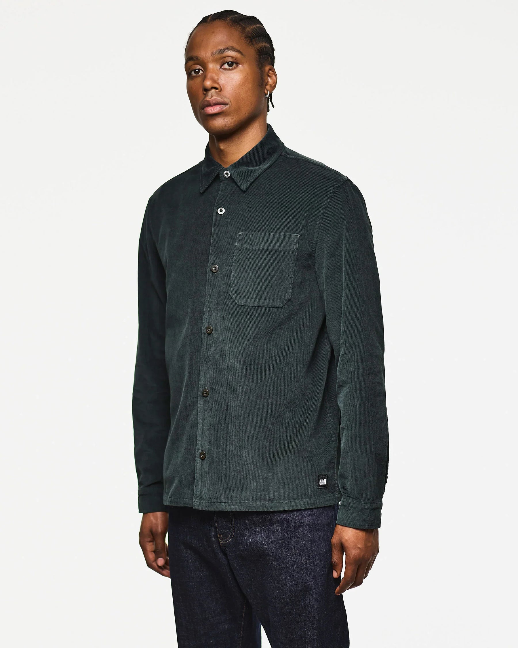 Weekend Offender Welch Cord Shirt (Black Forest Green)