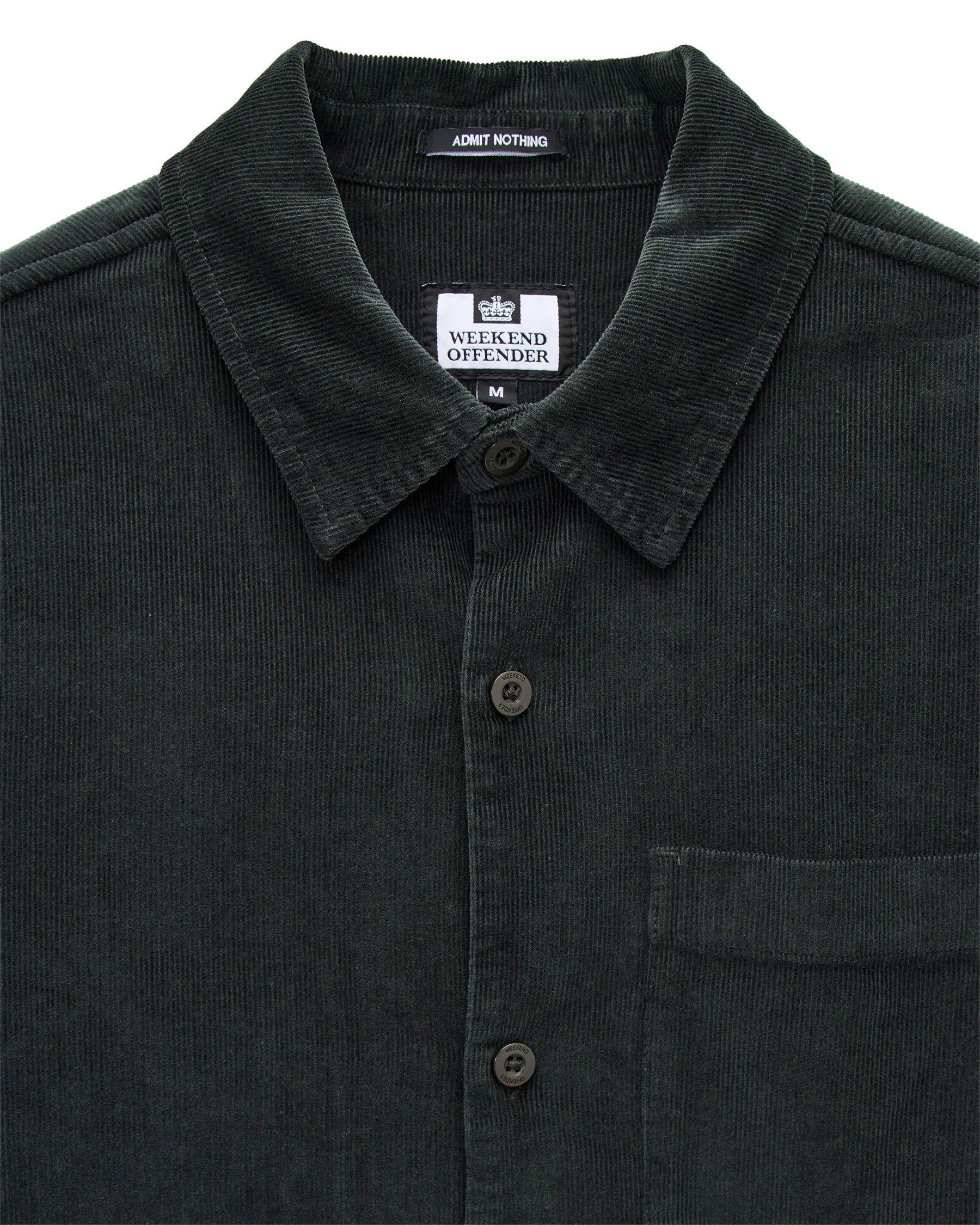 Weekend Offender Welch Cord Shirt (Black Forest Green)