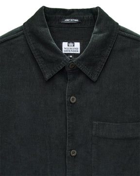 Weekend Offender Welch Cord Shirt (Black Forest Green)