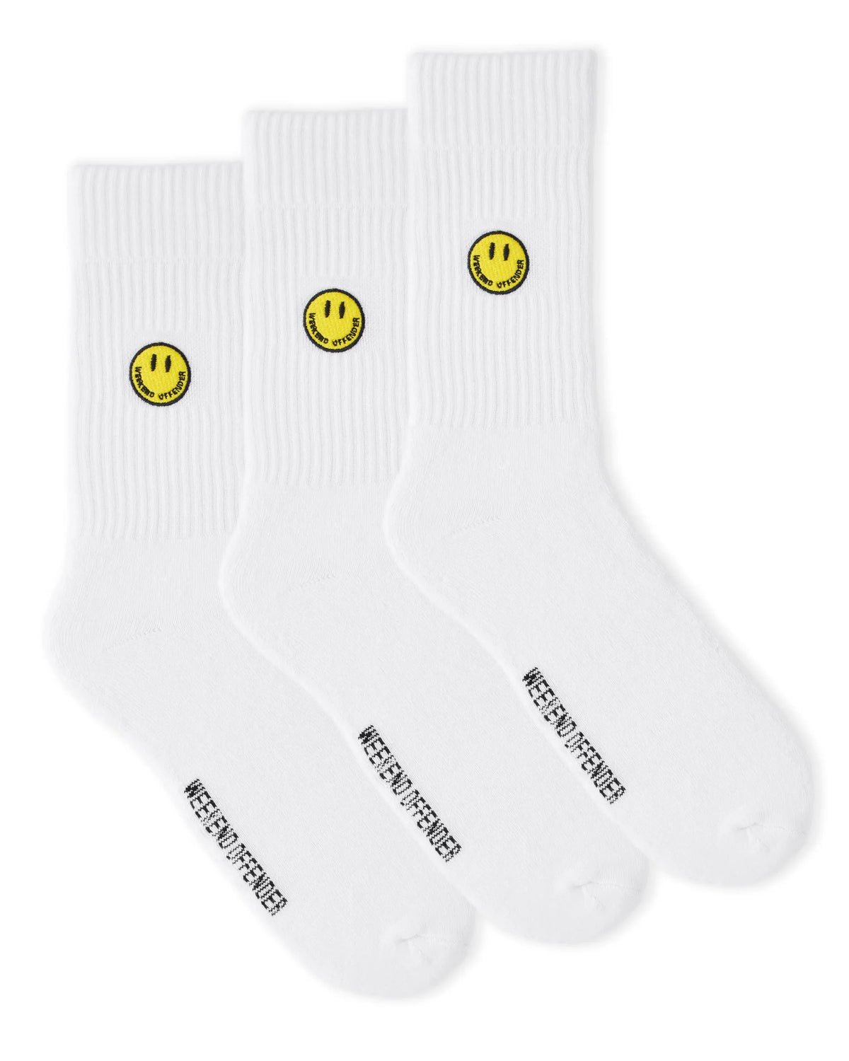 Weekend Offender Smiley Sports Socks (White)
