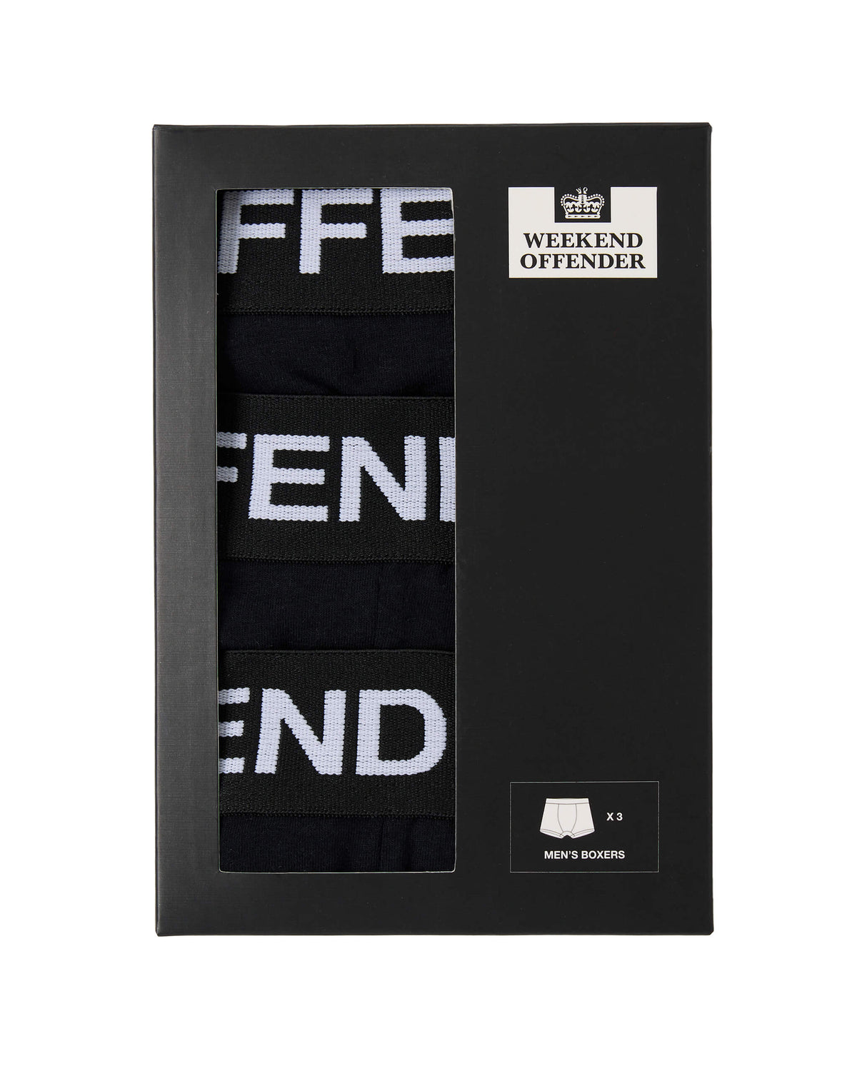 Weekend Offender Boxer Shorts Pack of 3 (Black)