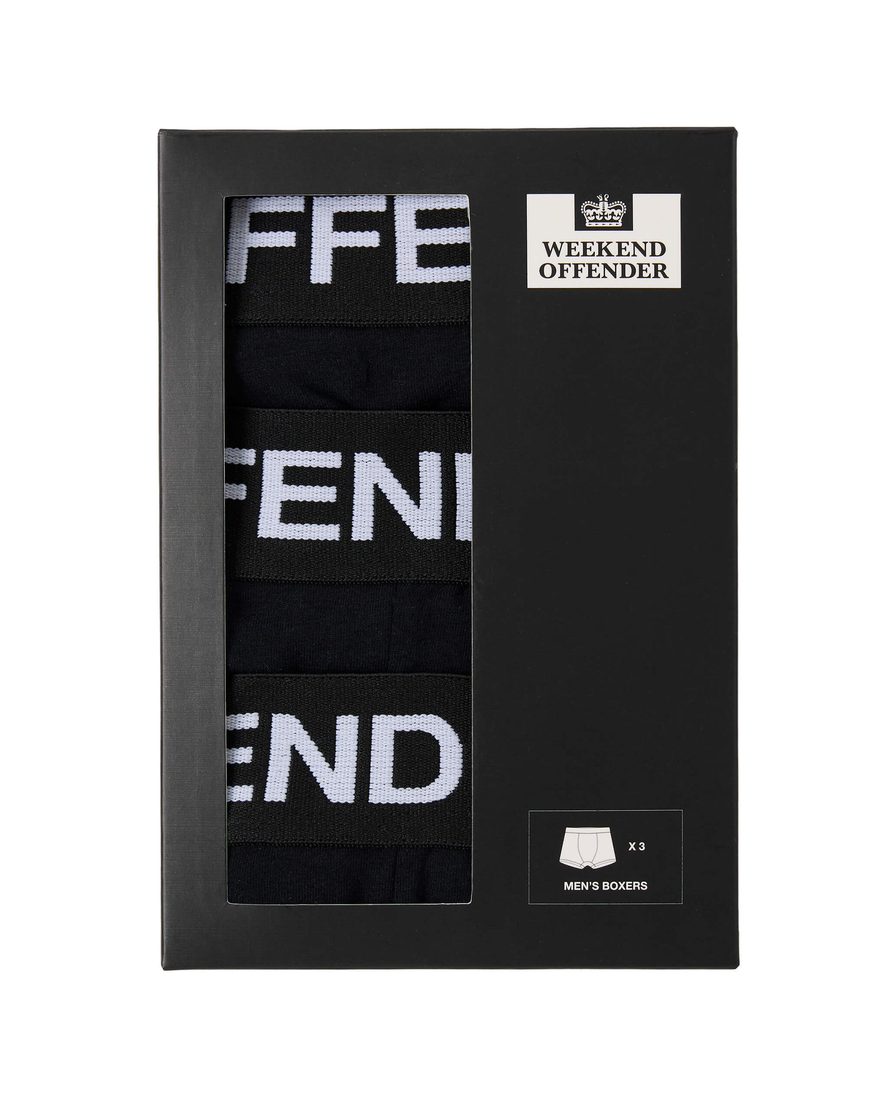 Weekend Offender Boxer Shorts Pack of 3 (Black)