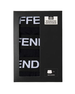 Weekend Offender Boxer Shorts Pack of 3 (Black)