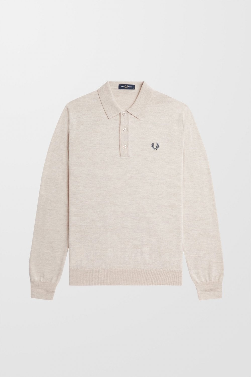 Fred Perry Classic Knitted Long Sleeved Shirt (Porridge Marl)