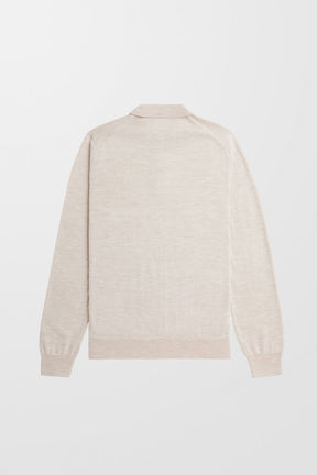 Fred Perry Classic Knitted Long Sleeved Shirt (Porridge Marl)