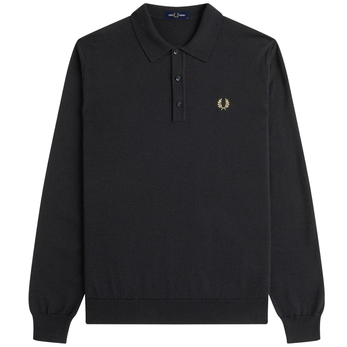 Fred Perry Classic Knitted Long Sleeved Shirt (Black)