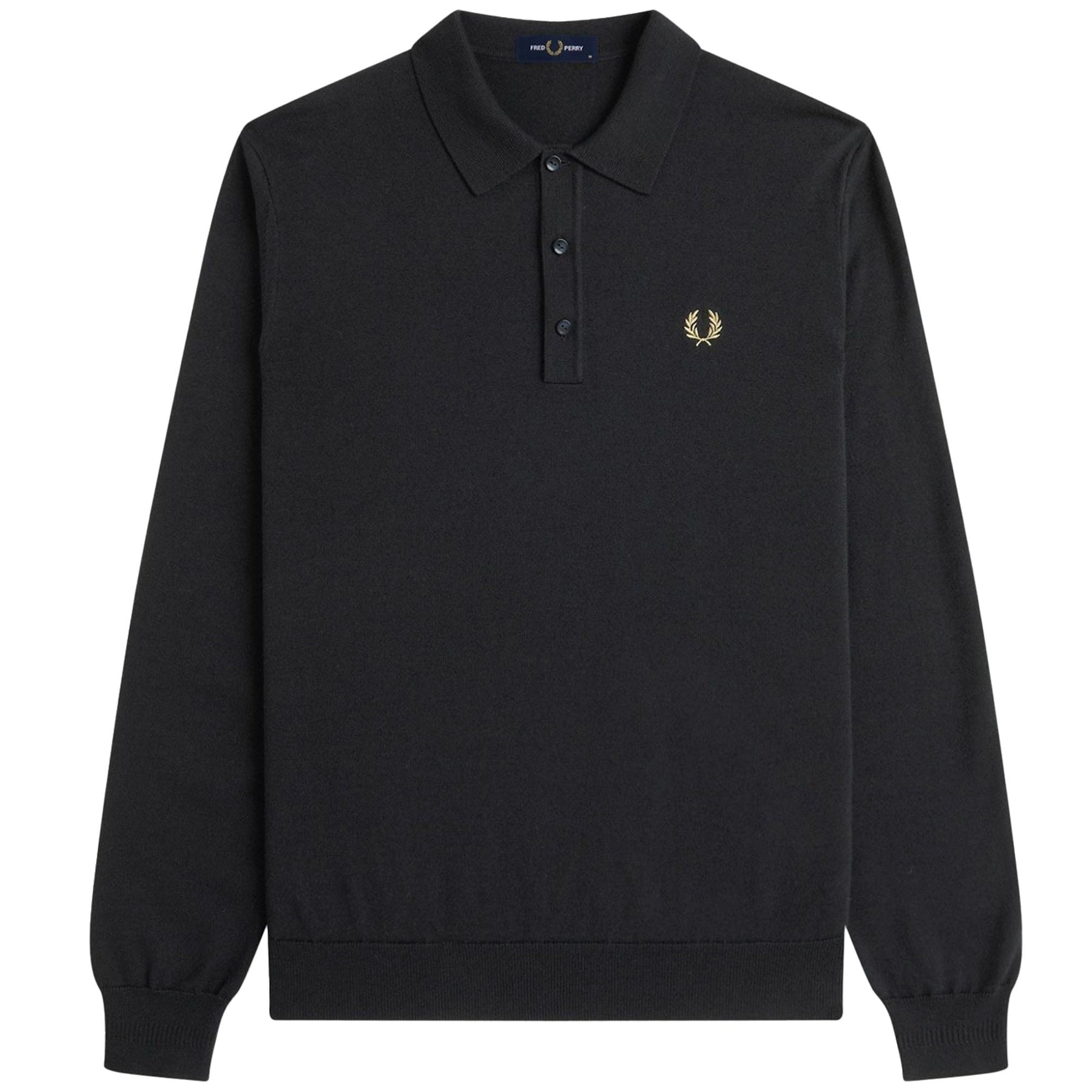 Fred Perry Classic Knitted Long Sleeved Shirt (Black)