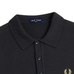 Fred Perry Classic Knitted Long Sleeved Shirt (Black)