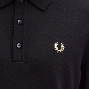 Fred Perry Classic Knitted Long Sleeved Shirt (Black)