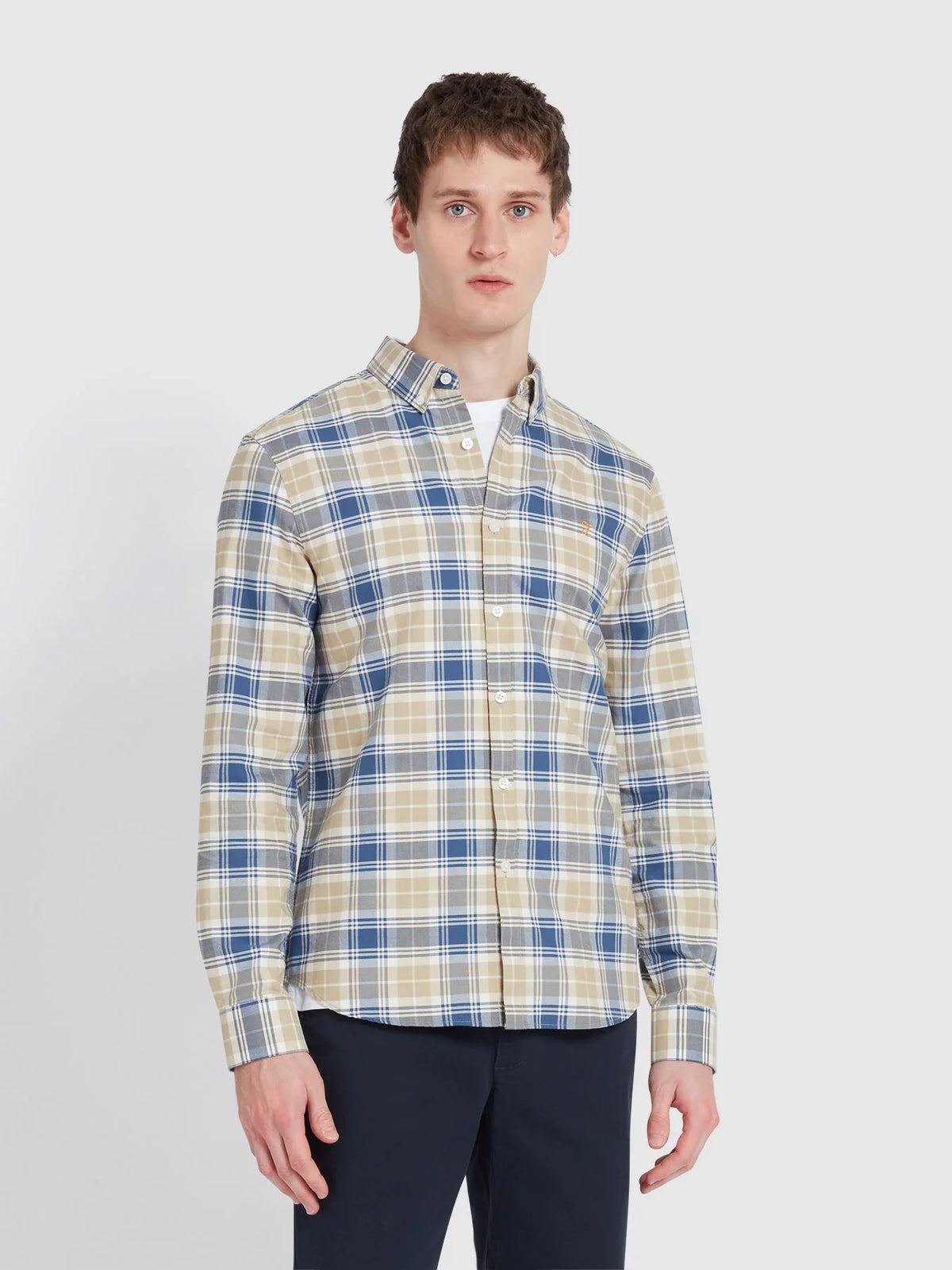 Farah Brewer Slim Fit Oxford Shirt (Hazelnut)