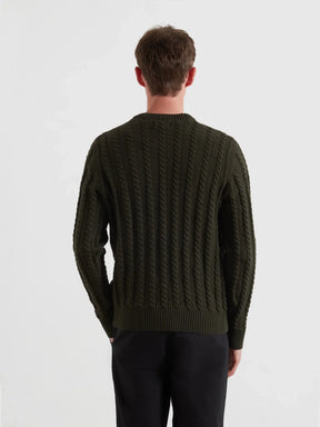 Farah Knight Cable Sweater (Evergreen)