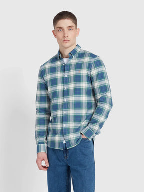 Farah Brewer Slim Fit Oxford Shirt (Cold Metal)